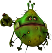 Virus Pointing Finger Cartoon