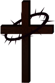 Brown Cross with Crown of Thorns