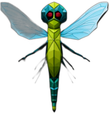 Damselfly, Children'S Cartoon Animation Style -  Full Body, Single View, No Shadow
