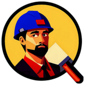 Construction Company, Minimalist App Icon - Circle Icon Bevel Border