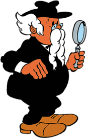 Professor Gobelijn Holding A Magnifying Glass