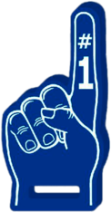 Number One Blue Foam Hand
