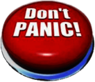 Don't Panic Red Round Button