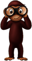 Curious George Holding Binoculars