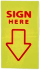 Yellow Sign Here Sticker