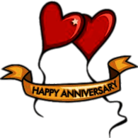 Happy Anniversary Heart Balloons