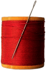 Needle on Spool of Red Thread