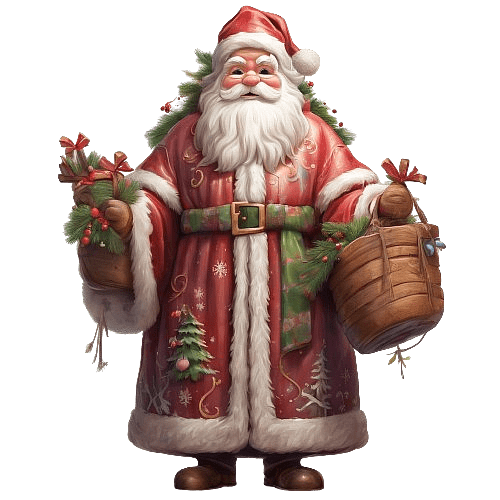 Wooden Santa Claus Figurine