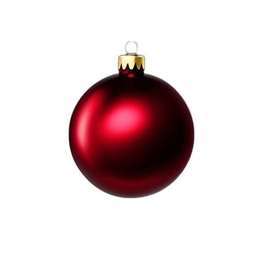 Luxurious Velvet Bauble In Rich Burgundy, Minimalist - Single Item, Decorated Christmas Bauble, High Detail, No Shadow