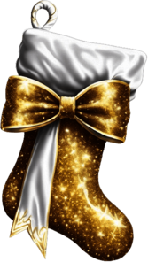 Glittery White and Gold Christmas Stocking