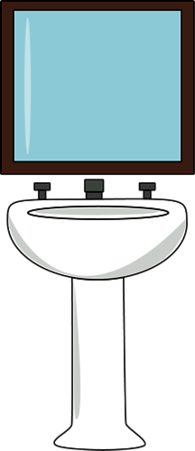 Toilet Sink With Mirror Clipart