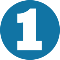 White Number 1 In Blue Circle