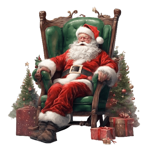 Santa Claus Sleeping on his Throne
