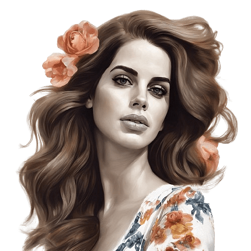 Lana Del Rey Flower Portrait