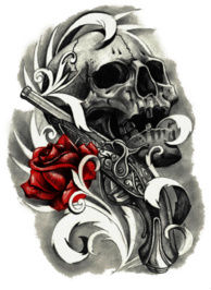Rose and Skull Tattoo