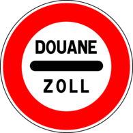 Customs Stop Road Sign