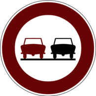 No Overtaking Road Sign