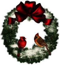 Christmas Wreath With Birds