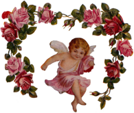 Cherub Angel Roses Vintage