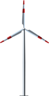 Red White Wind Turbine