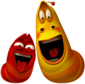 Larva Red and Yellow Funny Faces