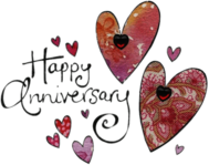 Happy Anniversary Coloured Hearts