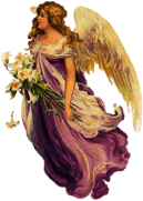 Victorian Angel Woman In Purple Dress