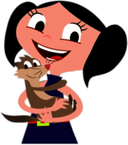 Luna Holding Pet Ferret Clyde