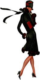 Art Deco Woman With Coat Illustration