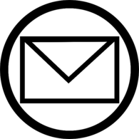 White Envelope in Round Background