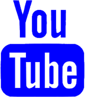 YouTube logo blue