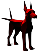 Doberman Pinscher, Children'S Cartoon Animation Style - Full Body, Single View, No Shadow