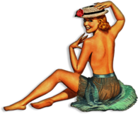 Burlesque Pin Up Lady At The Beach