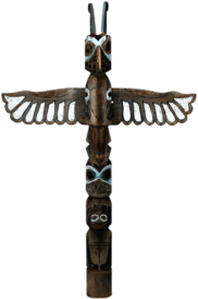 Carved and Painted Totem Pole