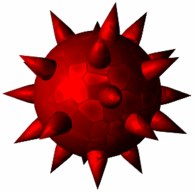 Red Virus With Spikes