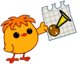 Mini Pet Pals Nameless the Chick Holding Drawing Of Horn