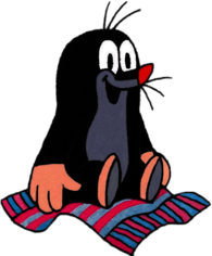 Little Mole Sitting on A Towel