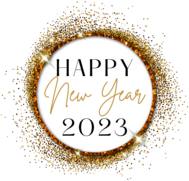 Happy New Year 2023 Gold Frame
