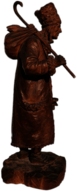 Hand Carved Wooden Pilgrim Sculpture