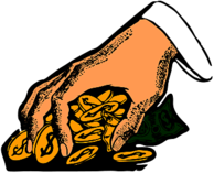 Hand Grabbing Coins