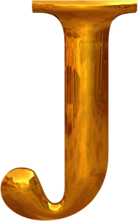 Gold Typography Letter J