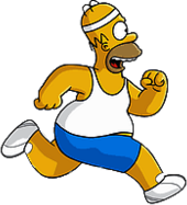 Homer Simpson working out