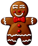 Cheerful Gingerbread Man With A Big Icing Smile And Red Cheeks, Minimalist - Gingerbread Men, Decorated For Christmas, With Colorful Details And Icing, Single Item, No Shadow