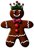 Gingerbread Man With A Glittery Icing Dress And Tiara, Minimalist - Gingerbread Men, Decorated For Christmas, With Colorful Details And Icing, Single Item, No Shadow