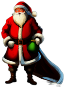 Santa Claus In A Snowy Scene, Carrying A Lantern And A Green Sack, Classic - Detailed Figure Of A Classic Santa Claus, Emphasis On Colors And Festive Attributes, Full Body Figure In The Middle Of The Frame, High Detail, White Background, No Shadow