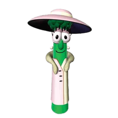 Lovey Asparagus Wearing Fancy Hat