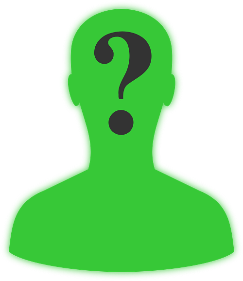 Question Mark in a Green Silhouette