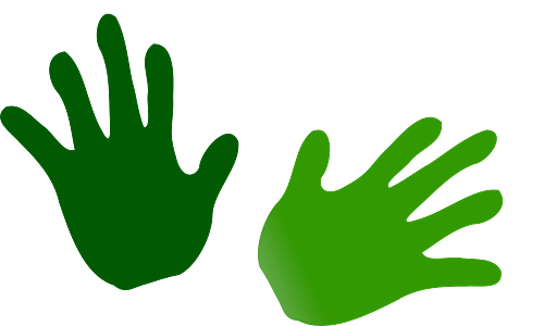 Two Green Hand Prints