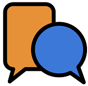 Orange and Blue Speech Bubbles