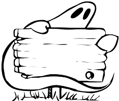 Ghost Holding Wooden Board